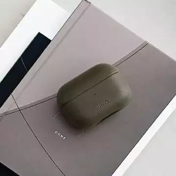 Etui ochronne na słuchawki UNIQ etui Terra do Apple AirPods Pro Genuine Leather oliwkowy/olive