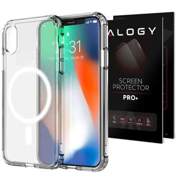 Etui ochronne na telefon Alogy MagSafe Clear Case do Apple iPhone X / XS Przezroczyste + Szkło