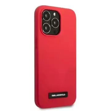 Etui ochronne na telefon Karl Lagerfeld KLHCP13LSLMP1R do Apple iPhone 13 Pro / 13 6,1" hardcase czerwony/red Silicone Plaque