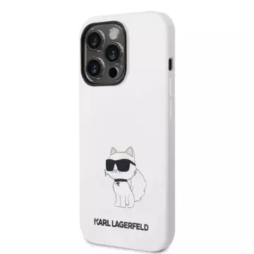 Etui ochronne na telefon Karl Lagerfeld KLHCP14LSNCHBCH do Apple iPhone 14 Pro 6,1" hardcase biały/white Silicone Choupette