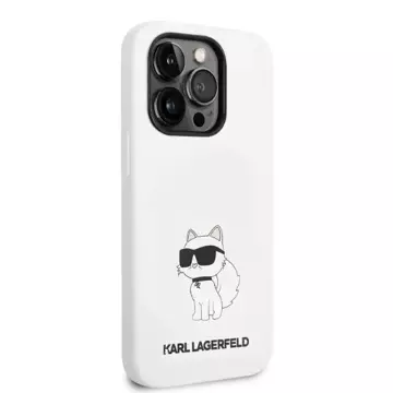 Etui ochronne na telefon Karl Lagerfeld KLHCP14LSNCHBCH do Apple iPhone 14 Pro 6,1" hardcase biały/white Silicone Choupette