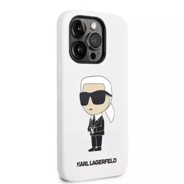 Etui ochronne na telefon Karl Lagerfeld KLHCP14LSNIKBCH do Apple iPhone 14 Pro 6,1" hardcase biały/white Silicone Ikonik