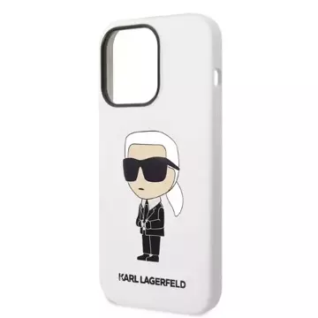 Etui ochronne na telefon Karl Lagerfeld KLHCP14LSNIKBCH do Apple iPhone 14 Pro 6,1" hardcase biały/white Silicone Ikonik