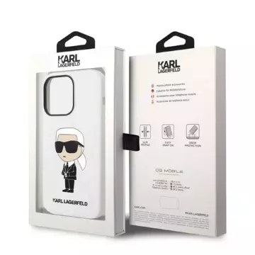 Etui ochronne na telefon Karl Lagerfeld KLHCP14LSNIKBCH do Apple iPhone 14 Pro 6,1" hardcase biały/white Silicone Ikonik