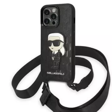 Etui ochronne na telefon Karl Lagerfeld KLHCP14LSTKMK do Apple iPhone 14 Pro 6,1" czarny/black hardcase Monogram Ikonik Patch