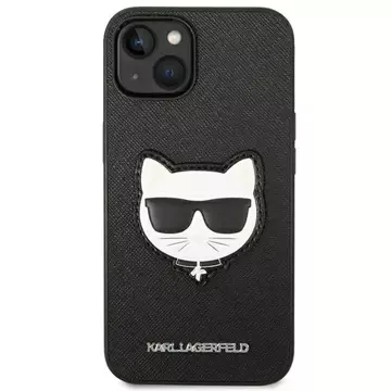 Etui ochronne na telefon Karl Lagerfeld KLHCP14SSAPCHK do Apple iPhone 14 6,1" hardcase czarny/black Saffiano Choupette Head Patch