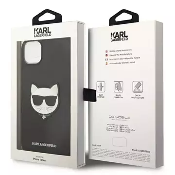 Etui ochronne na telefon Karl Lagerfeld KLHCP14SSAPCHK do Apple iPhone 14 6,1" hardcase czarny/black Saffiano Choupette Head Patch