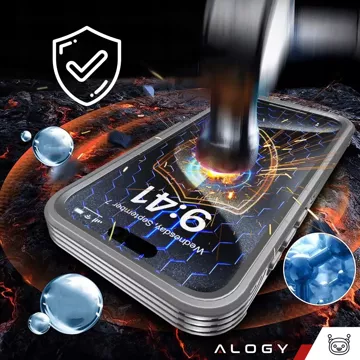 Etui ochronne na telefon do Apple iPhone 16 Pro Max Alogy Shield360 MagCase™️ do MagSafe obudowa z ochroną wyświetlacza i aparatu Titanium Szare