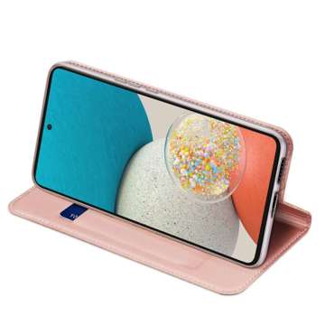 Etui ochronne z klapką Dux Ducis Skin Pro skórzane do Samsung Galaxy A53 5G Rose Gold + Szkło