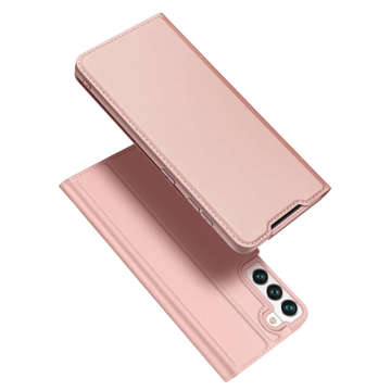 Etui ochronne z klapką Dux Ducis Skin Pro skórzane do Samsung Galaxy S22 Różowe