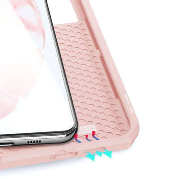 Etui ochronne z klapką Dux Ducis Skin X skórzane do Galaxy S21 5G Różowe + Szkło
