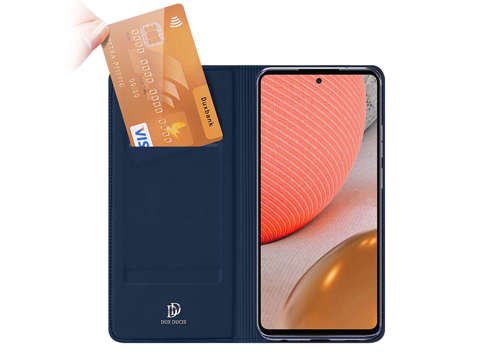 Etui ochronne z klapką Dux Ducis Skin skórzane do Samsung Galaxy A72 Granatowe