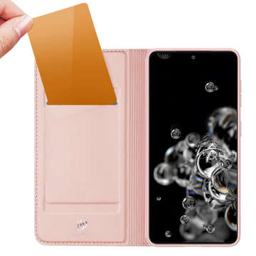 Etui ochronne z klapką Dux Ducis skórzane do Samsung Galaxy S21 5G Różowe