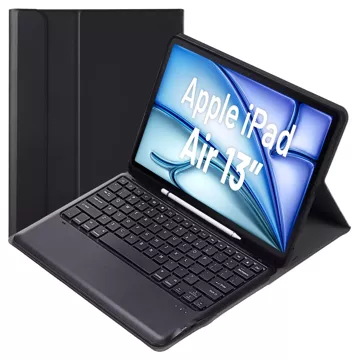 Etui ochronne z klawiaturą Alogy Keyboard case z miejscem na rysik klawiatura bezprzewodowa do Apple iPad Air 13" czarne 