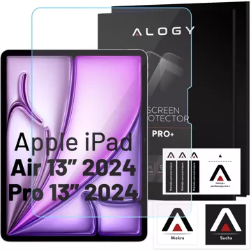 Etui ochronne z klawiaturą Alogy Keyboard case z miejscem na rysik klawiatura bezprzewodowa do Apple iPad Air 13" czarne  + Szkło