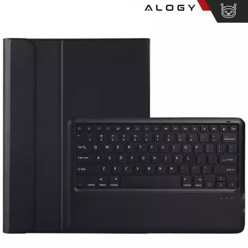 Etui ochronne z klawiaturą Alogy Keyboard case z miejscem na rysik klawiatura bezprzewodowa do Apple iPad Air 13" czarne  + Szkło