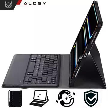 Etui ochronne z klawiaturą do Apple iPad Pro 13" M4 2024 7gen Alogy Keyboard case z miejscem na rysik klawiatura Bluetooth czarne 