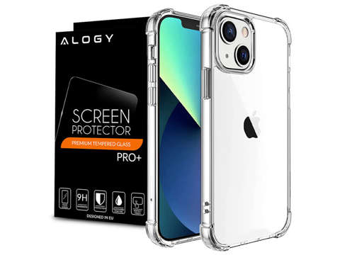 Etui pancerne ShockProof Alogy do Apple iPhone 13 6.1 Przezroczyste + Szkło