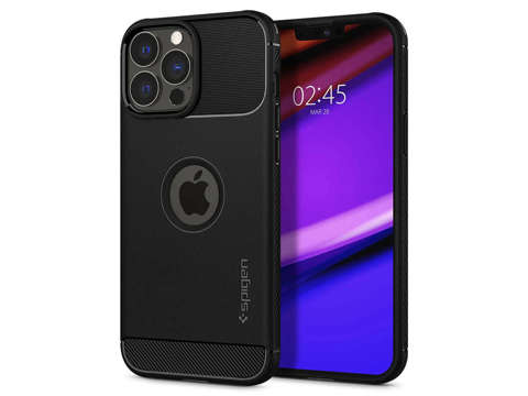 Etui pokrowiec futerał Spigen Rugged Armor do Apple iPhone 13 Pro Matte Black + Szkło