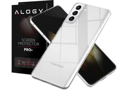 Etui silikonowe Alogy obudowa case do Samsung Galaxy S21 Plus przezroczyste + Szkło