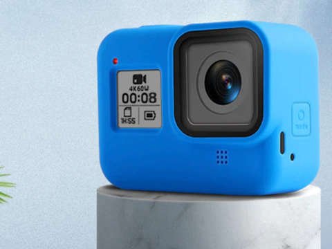 Etui silikonowe Alogy ochronne do GoPro Hero 8 z paskiem Niebieskie