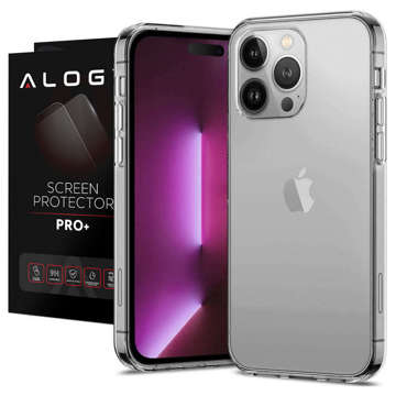 Etui silikonowe obudowa Alogy case do Apple iPhone 14 Pro Max Przezroczyste + Szkło