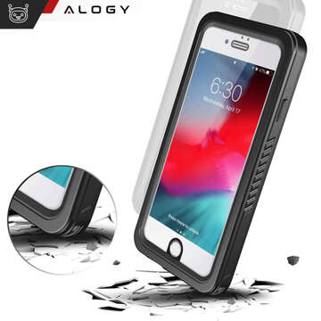 Etui wodoodporne do Apple iPhone 7/8/SE 2022/2020 360 Alogy Pancerne Armor IP68 ze smyczką Czarne