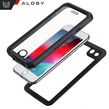 Etui wodoodporne do Apple iPhone 7/8/SE 2022/2020 360 Alogy Pancerne Armor IP68 ze smyczką Czarne