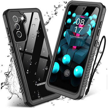 Etui wodoodporne do Samsung Galaxy S21 FE 360 Alogy Pancerne Armor IP68 ze smyczką Czarne