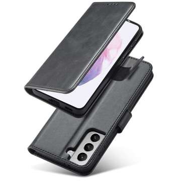 Etui z klapką magnetyczne portfel Alogy skórzane do Samsung Galaxy S22 Plus Czarne