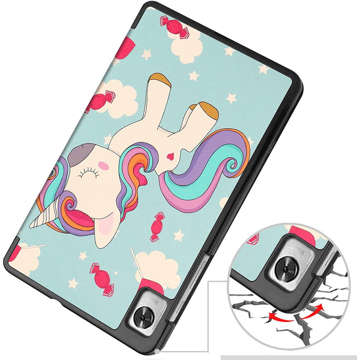 Etui z klapką obudowa Alogy Book Cover do Realme Pad Mini 8.7 Jednorożec + Szkło