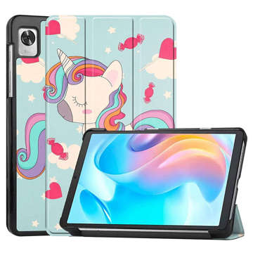 Etui z klapką obudowa Alogy Book Cover do Realme Pad Mini 8.7 Jednorożec + Szkło