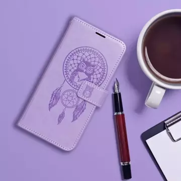 Etui z klapką zamykane Kabura MEZZO Book do iPhone 15 Pro łapacz snów fioletowy