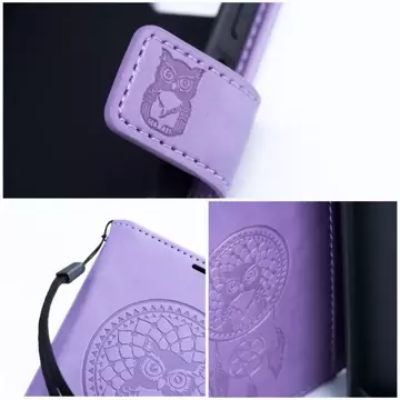 Etui z klapką zamykane Kabura MEZZO Book do iPhone 15 Pro łapacz snów fioletowy