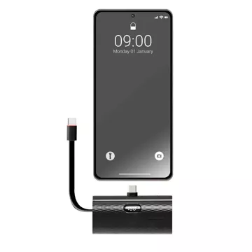 FORCELL F-ENERGY Power Plug F5K3 Powerbank z Wbudowanym Złączem Typ C PD 20W 5000 mAh Czarny