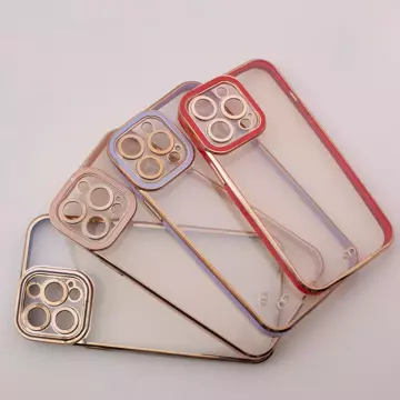 Fashion Case etui do iPhone 12 Pro żelowy pokrowiec ze złotą ramką biały