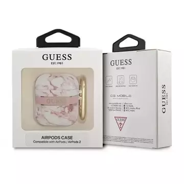 Guess GUA2HCHMAP AirPods cover różowy/pink Marble Strap Collection