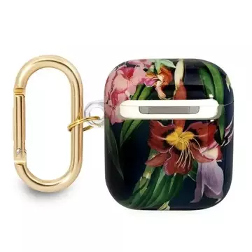 Guess GUA2HHFLB AirPods cover niebieski/blue Flower Strap Collection