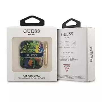 Guess GUA2HHFLB AirPods cover niebieski/blue Flower Strap Collection