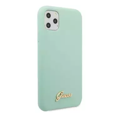 Guess GUHCN65LSLMGG iPhone 11 Pro Max zielony/green hard case Silicone Vintage Gold Logo