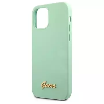 Guess GUHCP12MLSLMGGN iPhone 12/12 Pro 6,1" zielony/green hardcase Metal Logo Script