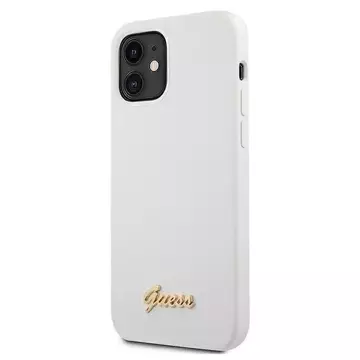 Guess GUHCP12SLSLMGWH iPhone 12 mini 5,4" biały/white hardcase Metal Logo Script