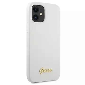 Guess GUHCP12SLSLMGWH iPhone 12 mini 5,4" biały/white hardcase Metal Logo Script