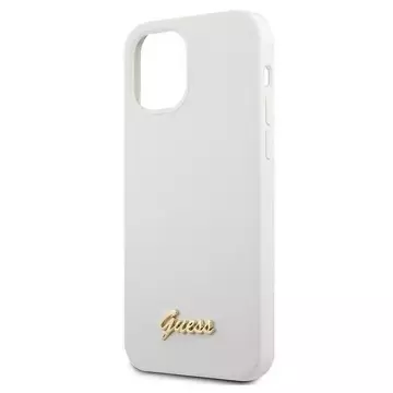 Guess GUHCP12SLSLMGWH iPhone 12 mini 5,4" biały/white hardcase Metal Logo Script