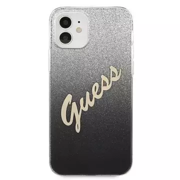 Guess GUHCP12SPCUGLSBK iPhone 12 mini 5,4" czarny/black hardcase Glitter Gradient Script