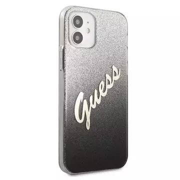 Guess GUHCP12SPCUGLSBK iPhone 12 mini 5,4" czarny/black hardcase Glitter Gradient Script