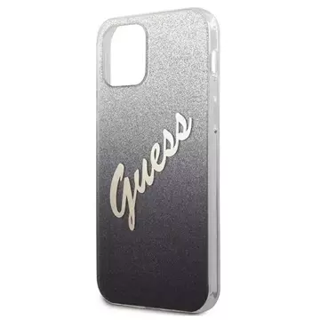 Guess GUHCP12SPCUGLSBK iPhone 12 mini 5,4" czarny/black hardcase Glitter Gradient Script