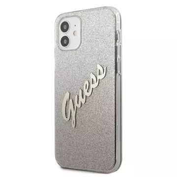 Guess GUHCP12SPCUGLSGO iPhone 12 mini 5,4" złoty/gold hardcase Glitter Gradient Script