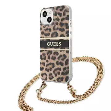 Guess GUHCP13SKBCLE iPhone 13 mini 5,4" Leopard hardcase Gold Strap