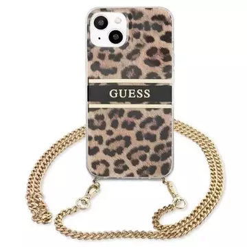 Guess GUHCP13SKBCLE iPhone 13 mini 5,4" Leopard hardcase Gold Strap